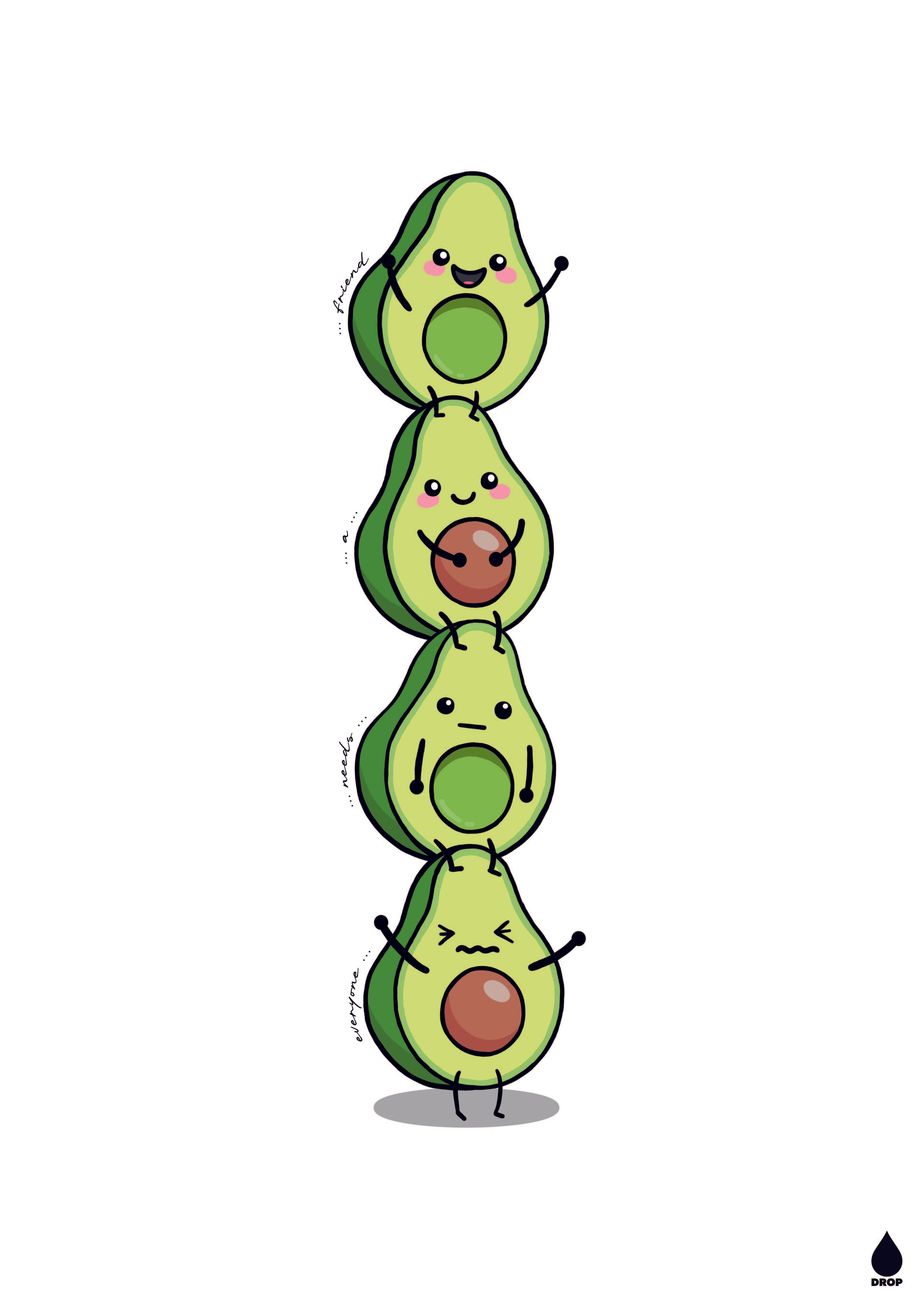 Avocado friends 31x44 cm