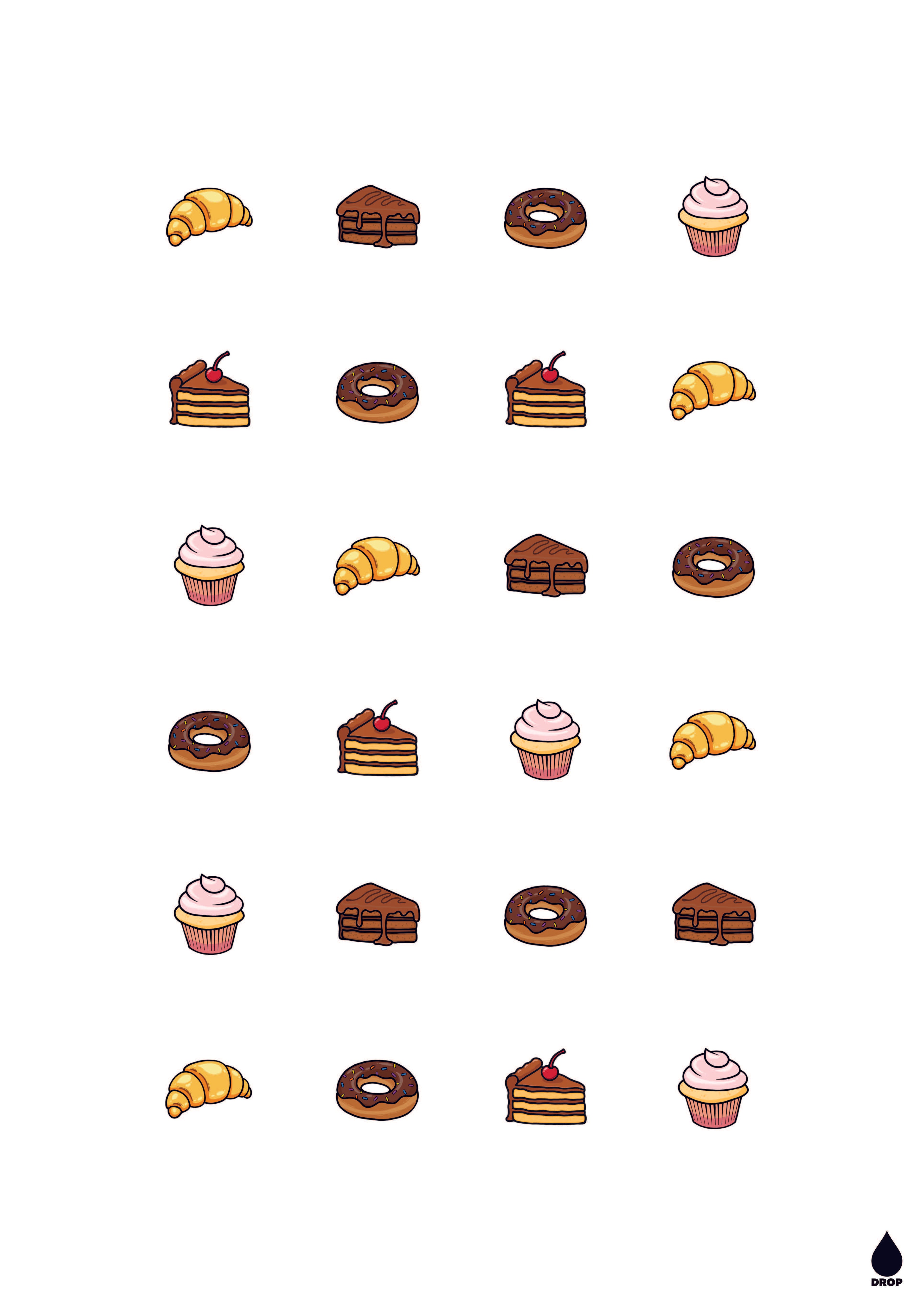 Sammlung Gebäck 31x44 cm