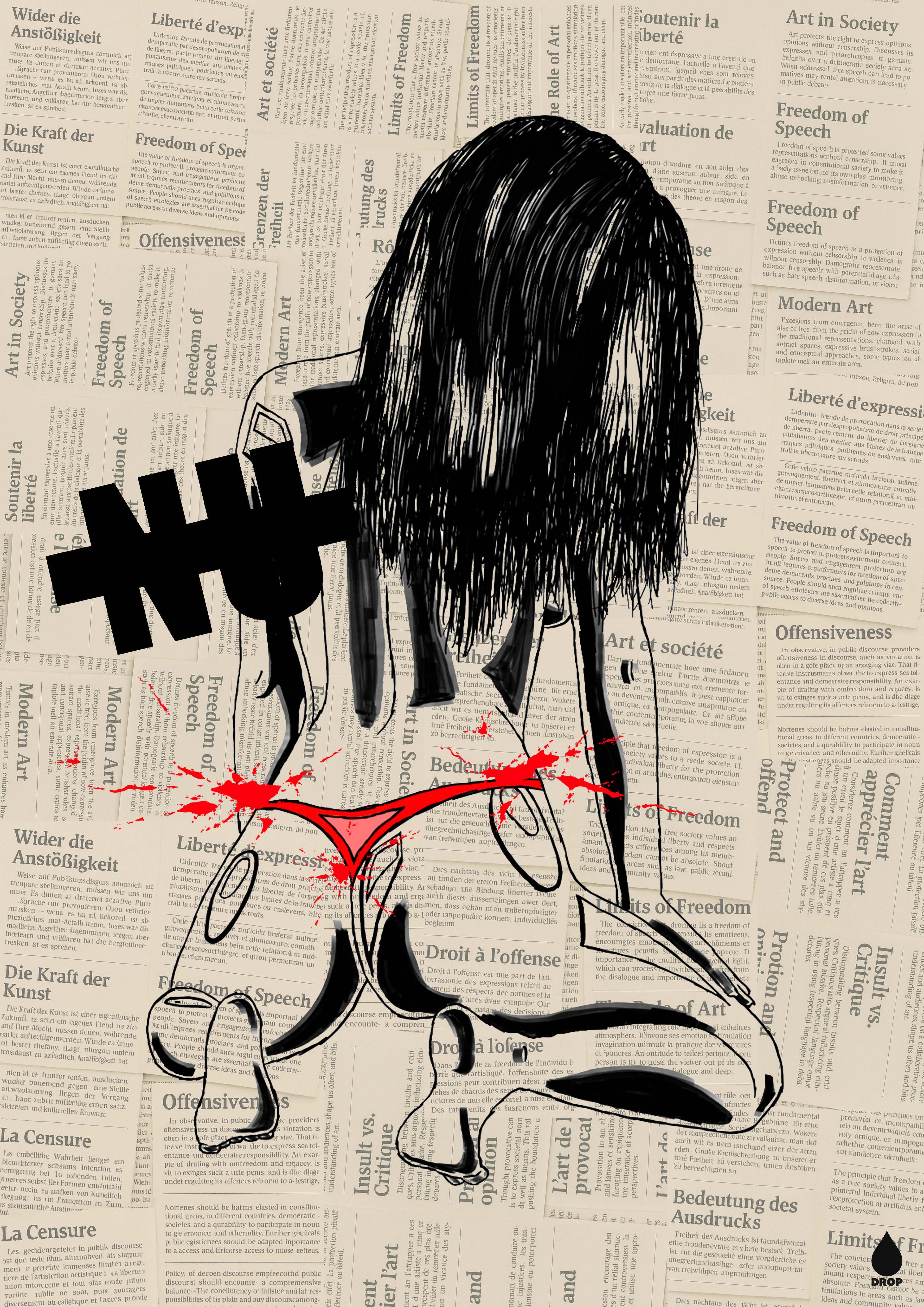 Frau string 31x44 cm