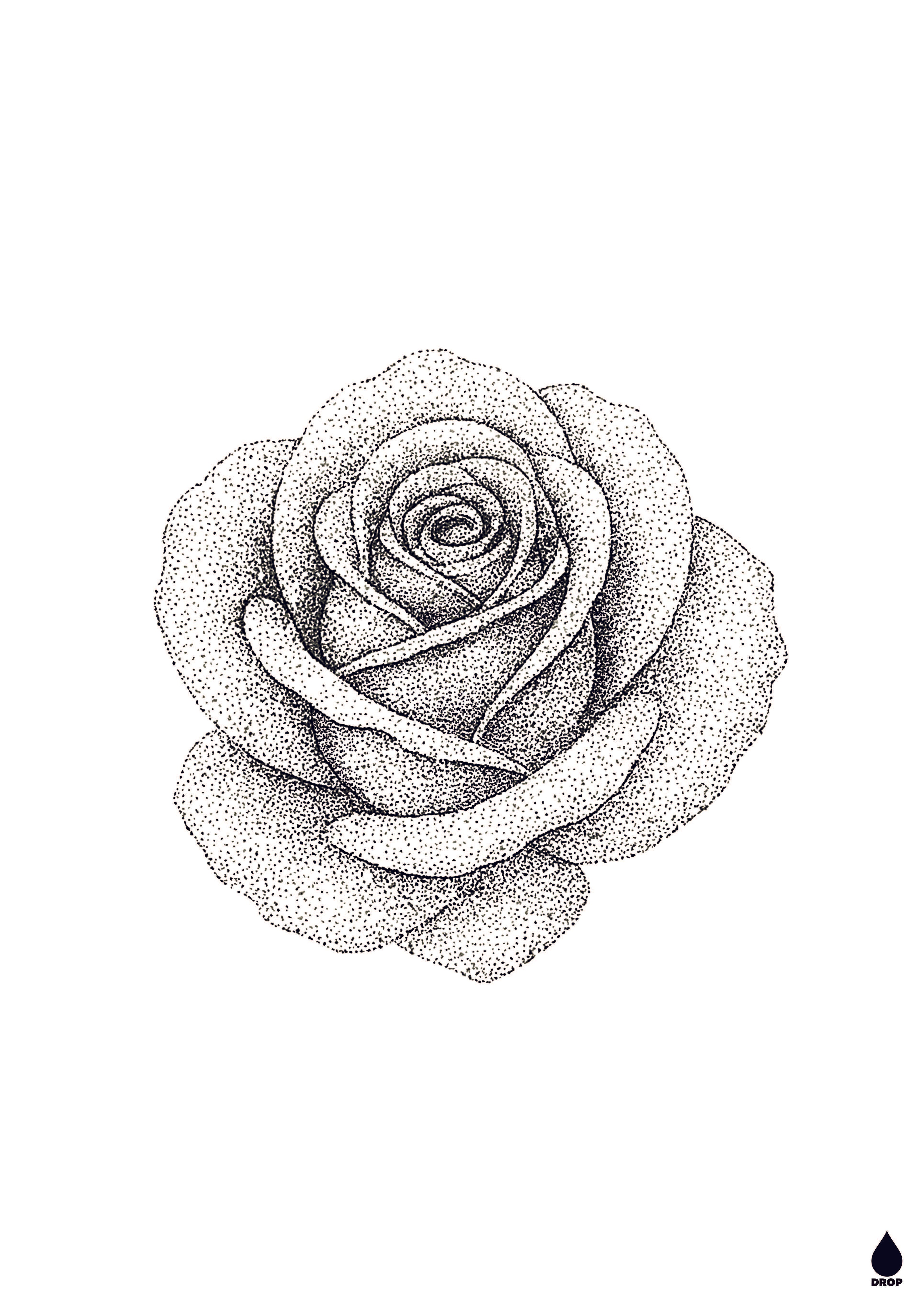 Punkte Rose 31x44 cm