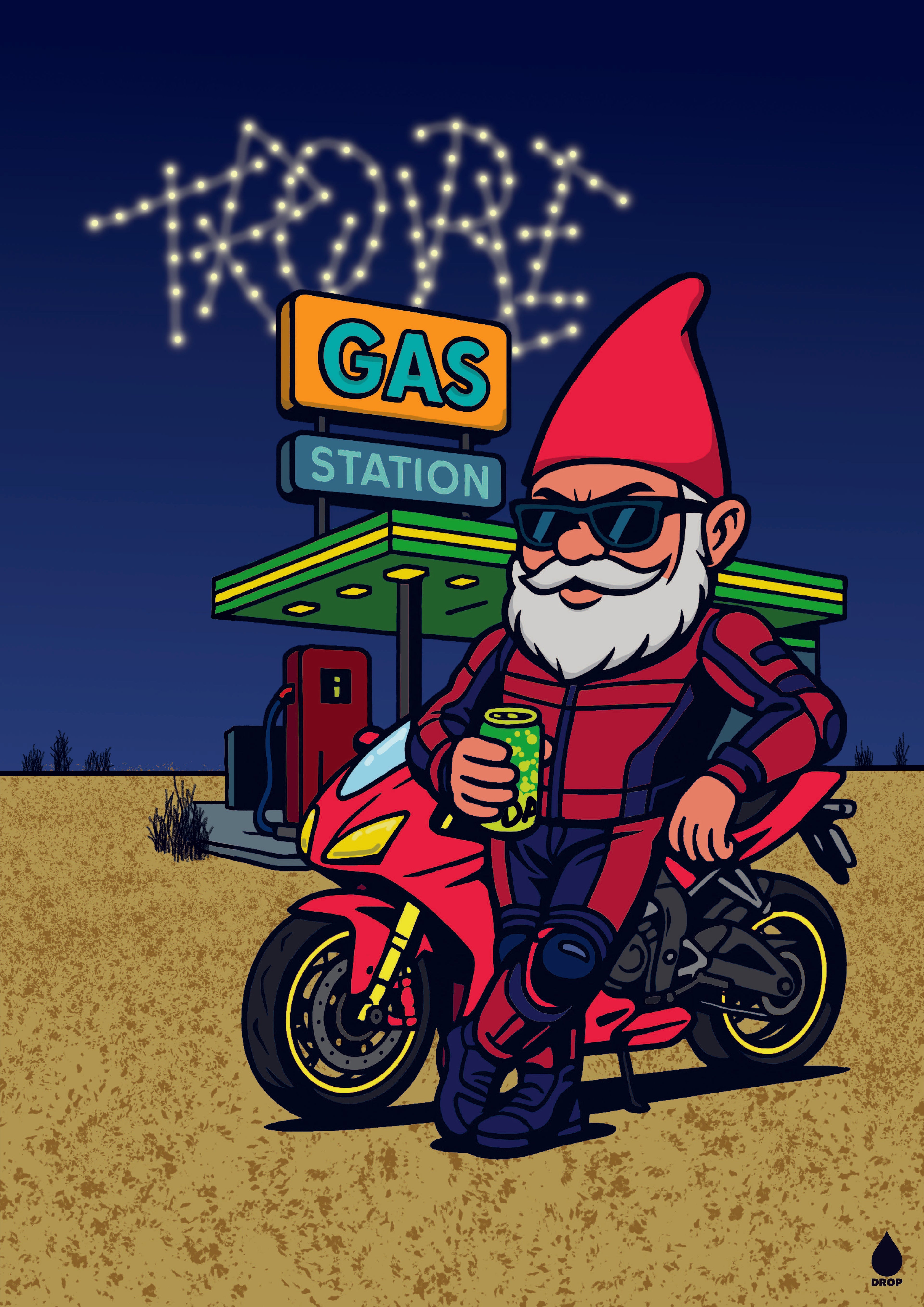 Gartenzwerg motorrad 31x44 cm