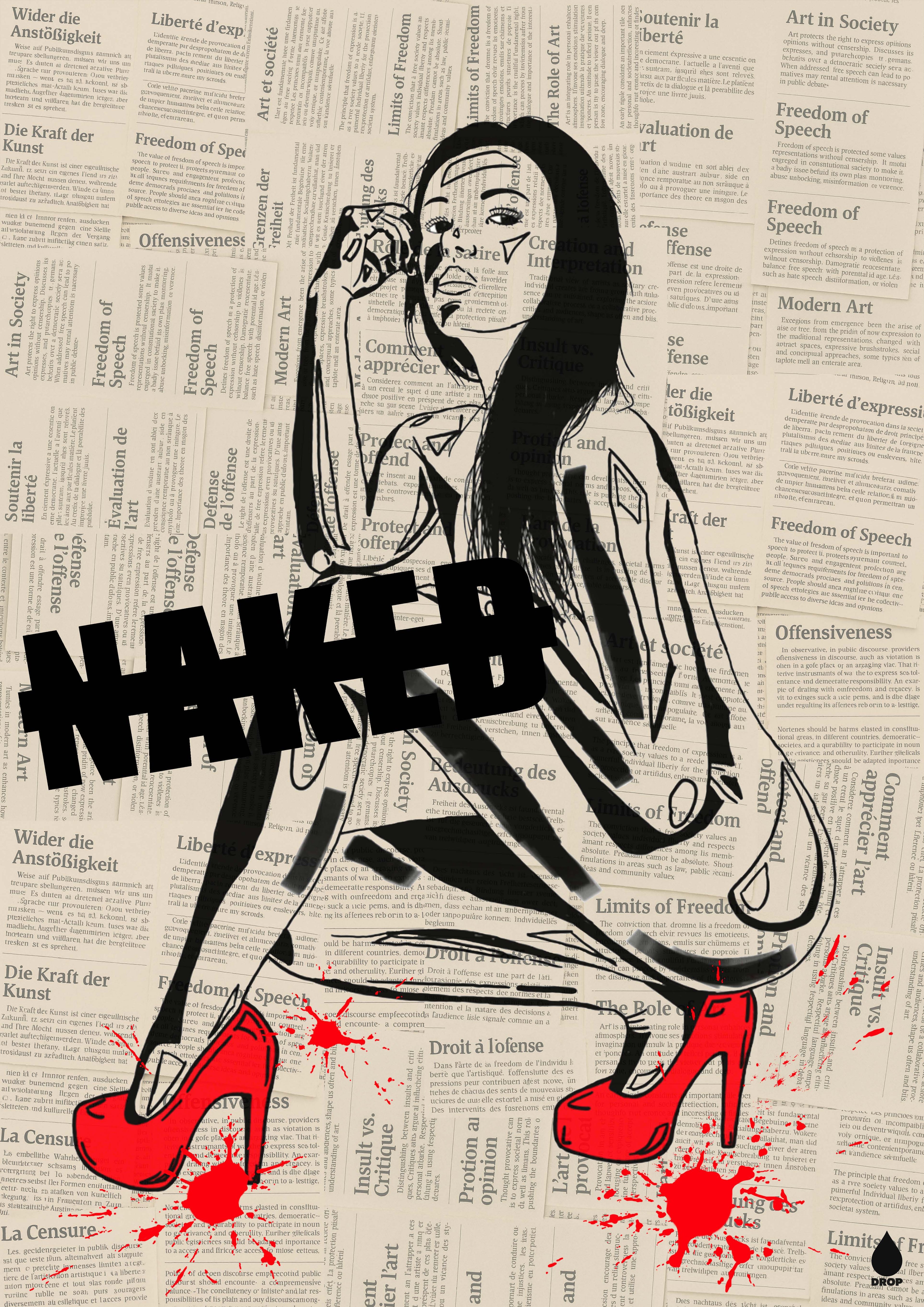 Frau high heels 31x44 cm